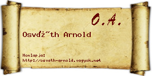 Osváth Arnold névjegykártya
