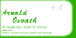 arnold osvath business card